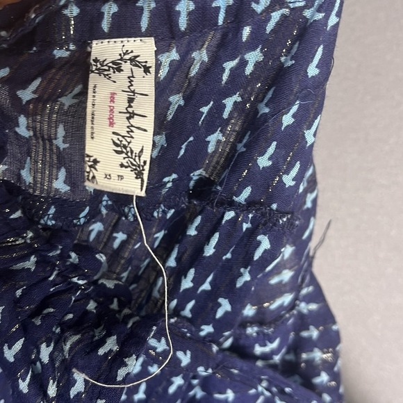 Free‎ People Midnight Dance Tiered Maxi Dress In Eclipse Combo Blue Womens XS - Picture 4 of 6